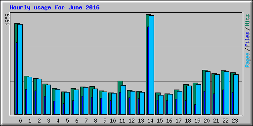 Hourly usage for June 2016