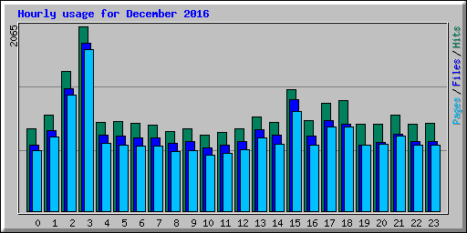 Hourly usage for December 2016