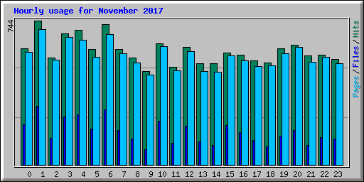 Hourly usage for November 2017